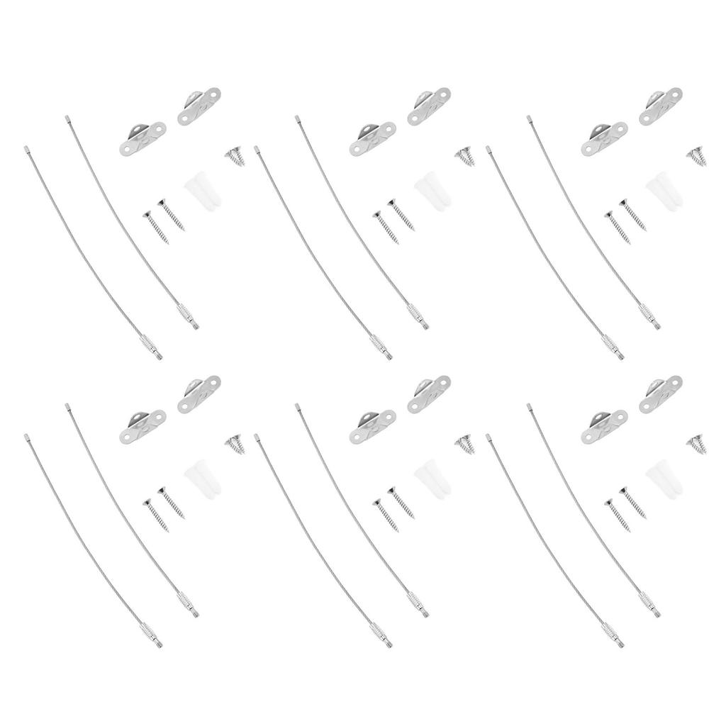 6PCS Furniture Anchors for Baby Proofing Stainless Steel Anti Tip Furniture Straps Adjustable Length for Bookshelf Bookcase Cabinet