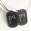 European & American Four-Row Letter Double-Brand Dog Tag Necklace for Men