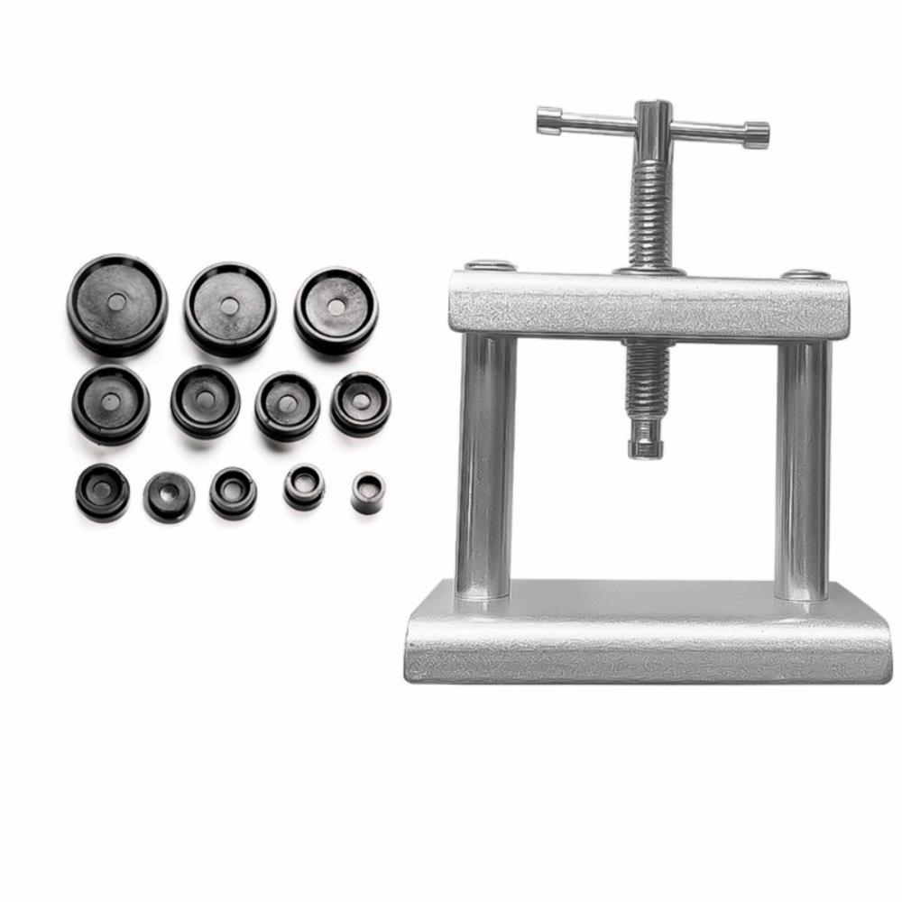 12/18 шт. Профессиональный набор для запрессовки задних крышек часов Закрывающий инструмент Пресс-штампы Пресс для задней крышки часов Металлическая пресс-машина