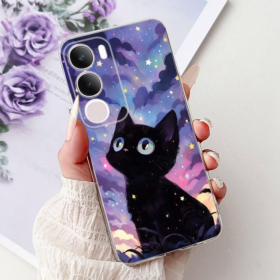 Silicone Case For Vivo Y19s V2419 Cover Lovely Cat Butterfly Cartoon Soft Back Protective Shell For Vivo Y19s 4G Y 19s TPU Coque