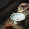 Chinese Ceramic High Foot Fruit Plate Zen Tea Snack Dish Buddhist Offering Tray