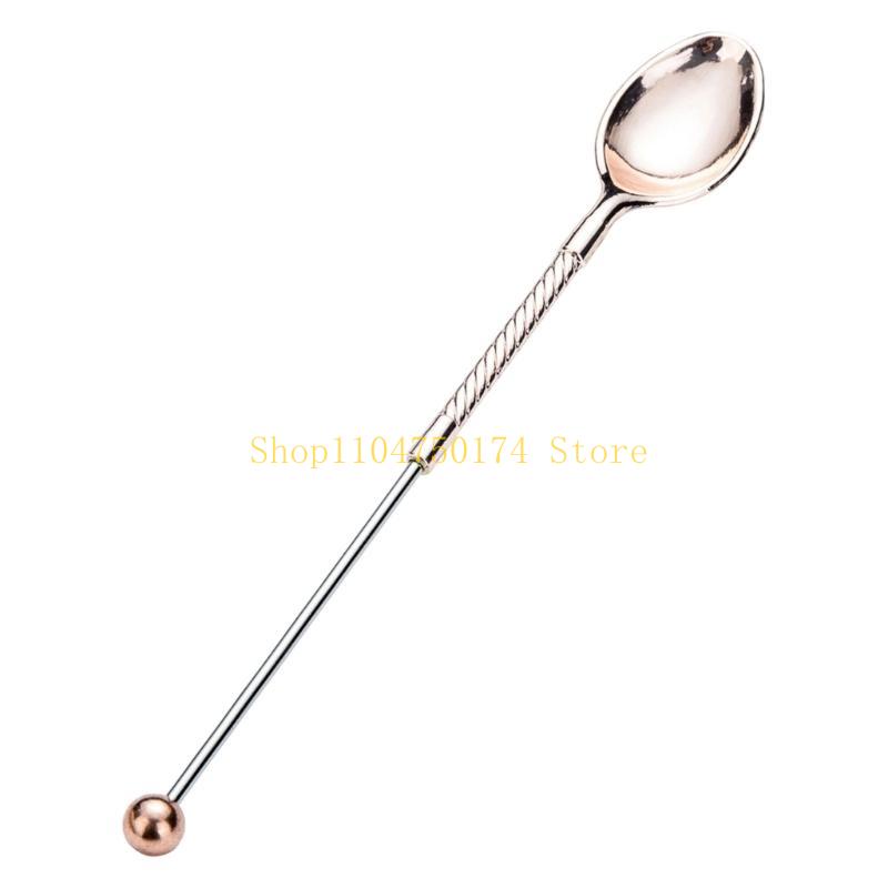 Artistic Metal Coffee Spoon Beaded Handle Perfect For Ice Cream Parlors Birthday Party Decorations Top Sale