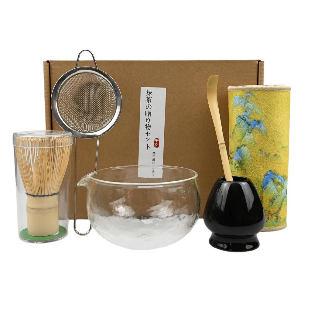 1/6PCS/Set Japanese-style matcha bowl ,Cloth, Spoon, Strainer, Tea Whisk, Perfect Gift For Ceremony, Traditional Decoration