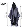 Stage Performance Ghost Cloak Grim Reaper Hooded for Men Women, Adult Scary Gothic Gauze Cape Wizard Cape, Halloween Cosplay Costume Masquerade Party