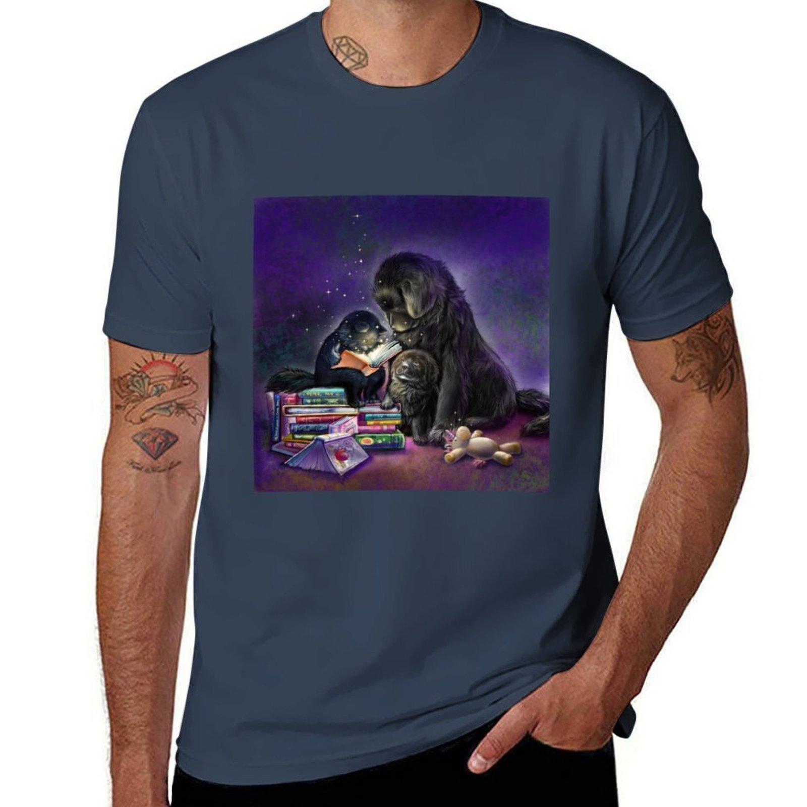 Newfies And The Magic Of Reading Tshirt Basic Short Sleeve Tshirt For Unisex S