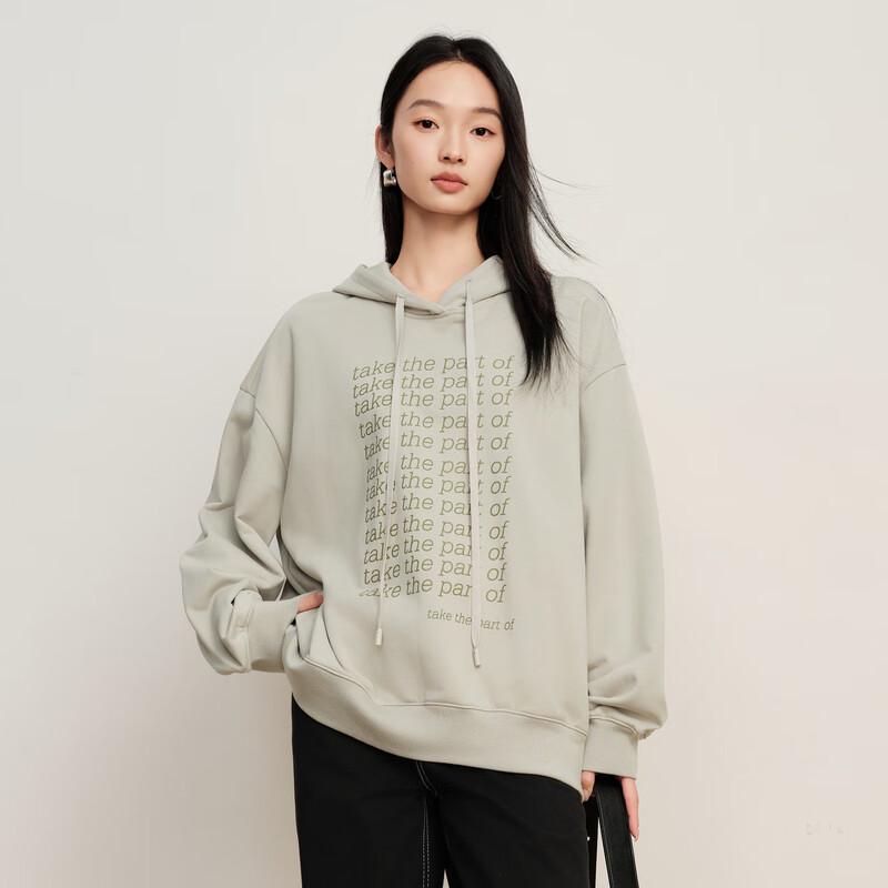 Elva' Island Women's Casual Letter Print Hooded Sweatshirt