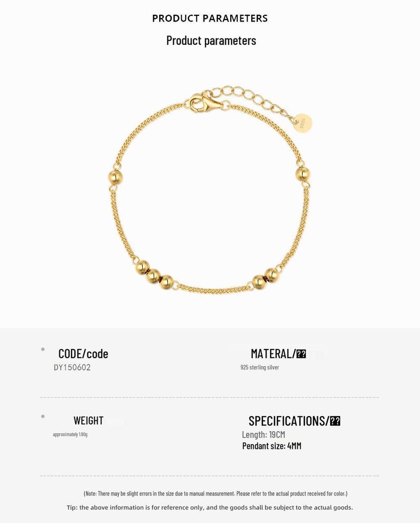 Korean 925 Sterling Silver Beaded Necklace for Women - Simple, Irregular Design Clavicle Chain