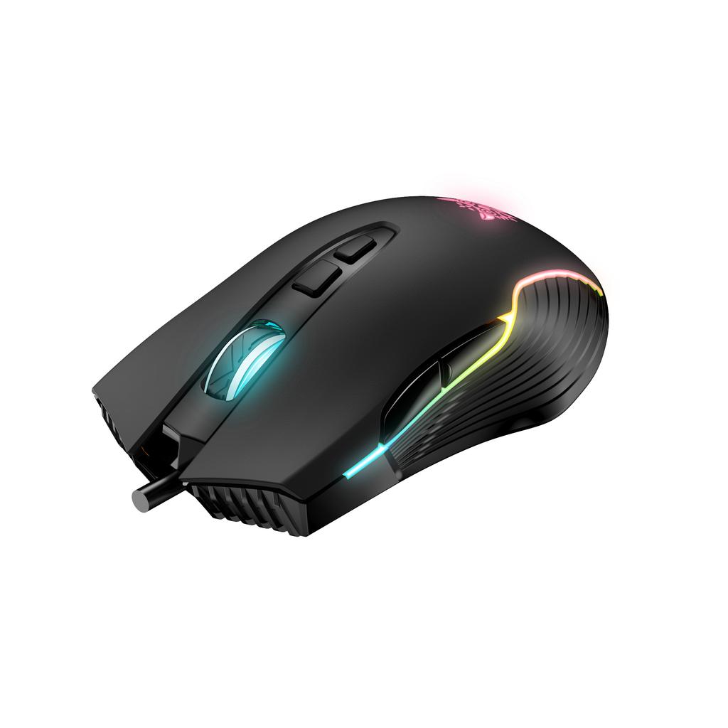 CW905 RGB Gaming-Maus Kabelgebunden mit RGB-Hintergrundbeleuchtung, 6 einstellbare DPI bis zu 6400, Ergonomische Gamer-Laptop-PC-Maus mit 7 programmierbaren Tasten