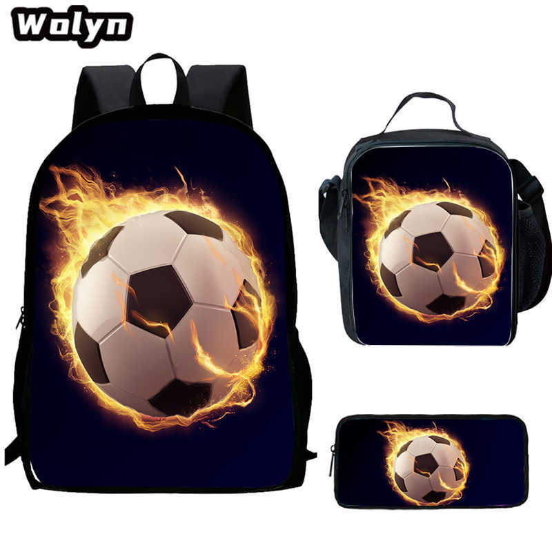 Football School Bag High Definition Waterproof Printing Multi-Functional Load Reduction Ridge Backpack