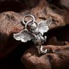 Hot Silvery Geometric Angel Cat Pendant Necklace Unisex Unique Trendy Retro Versatile New Gothic Jewelry Gift