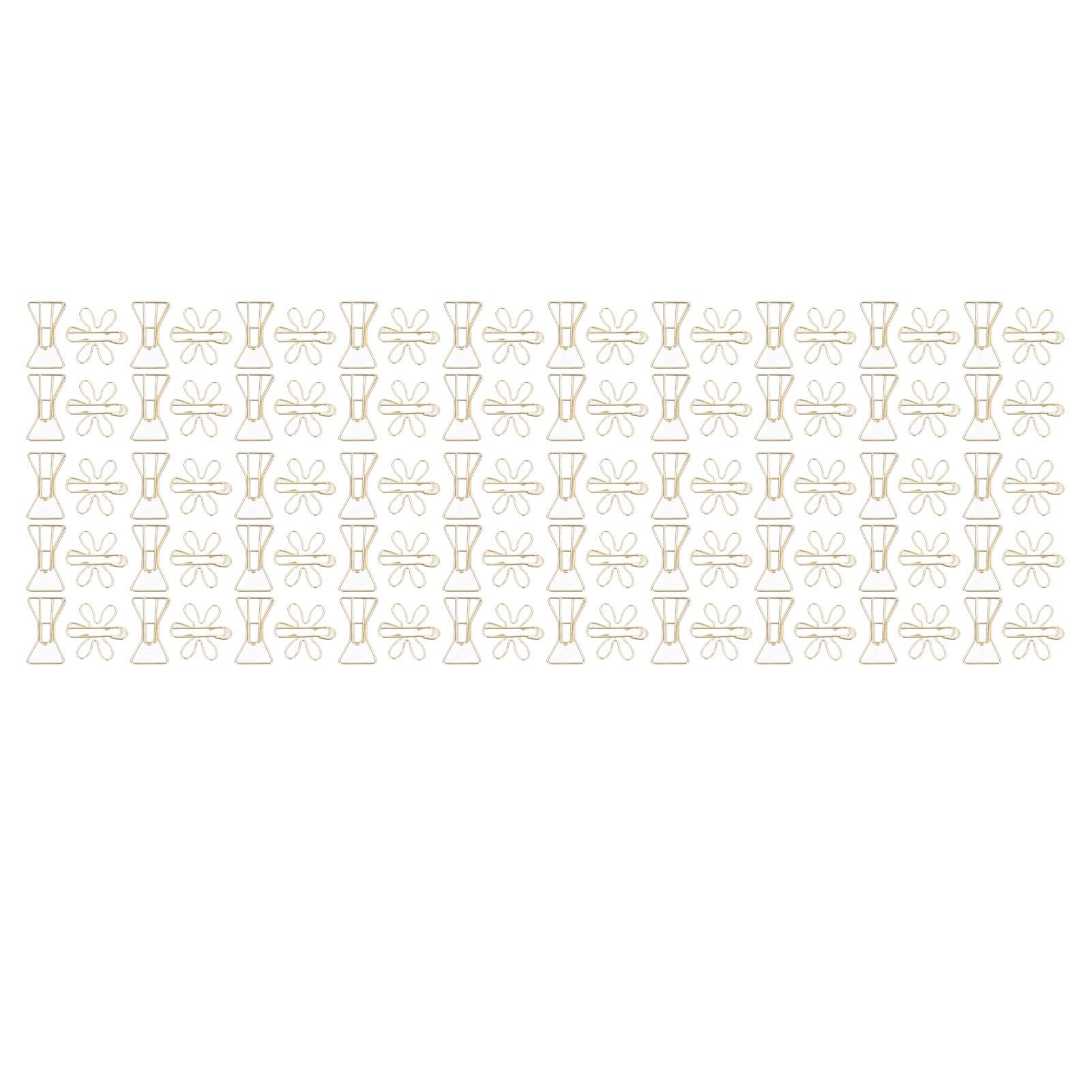 

Cute Paperclip Electroplating Gold Metal Flower Shape and Bowknot Shape Innovative Fun Paper Clips for Home Office