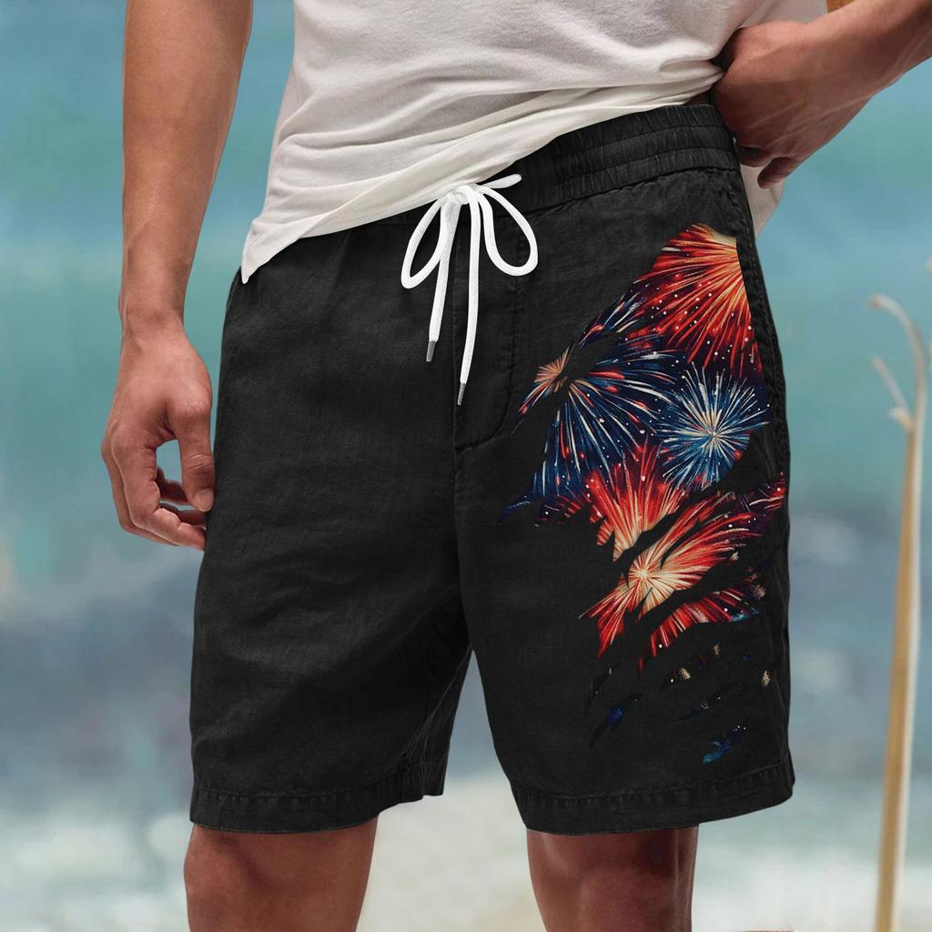 Męskie letnie, duże, swobodne, luźne spodnie sportowe, szorty plażowe