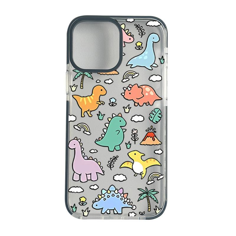Summer New Fun Funny Little Dinosaur Iphone14 Transparent Mobile Phone Case Apple 17 Anti-drop Soft Case 16 Cute