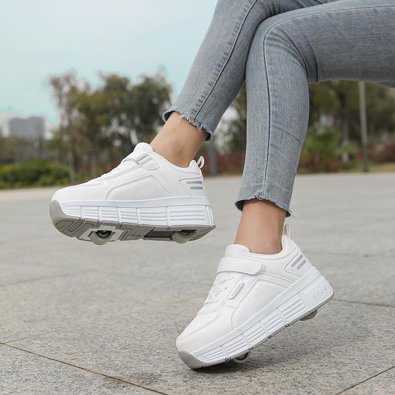 31-40 Children's Plus Size Fashionable Thick Soled Roller Skates Children's Wheeled Sports Shoes Outdoor Sports Shoes