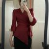Women's Satin V-Neck Tie-Up Shirt – Waist-Cinching, Elegant, for Spring/Summer, Mature Niche Design