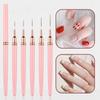 1/5Pcs 7/9/11/15/25Mm Nail Liner Brush Set Drawing Lines Stripe Painting Flower Pen Nail Art Manicure Metal Handle