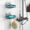 Iron Soap Rack, Punch-Free Soap Box, Bathroom Storage Organizer With Shaver Holder & Shower Hook For Space Saving