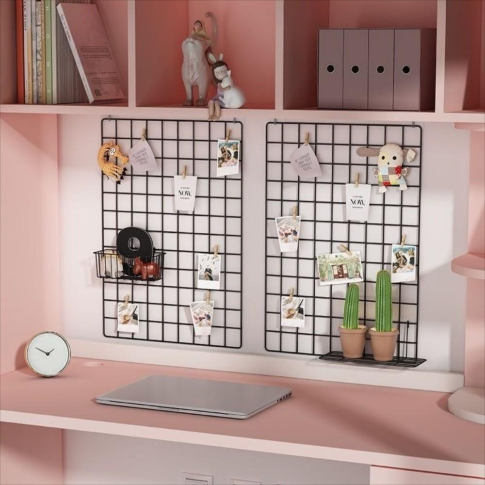 Black Wire Mesh Panel Detachable Rust-resistant Photo Wall Grid Shelf Metal Pet Playpen Panel