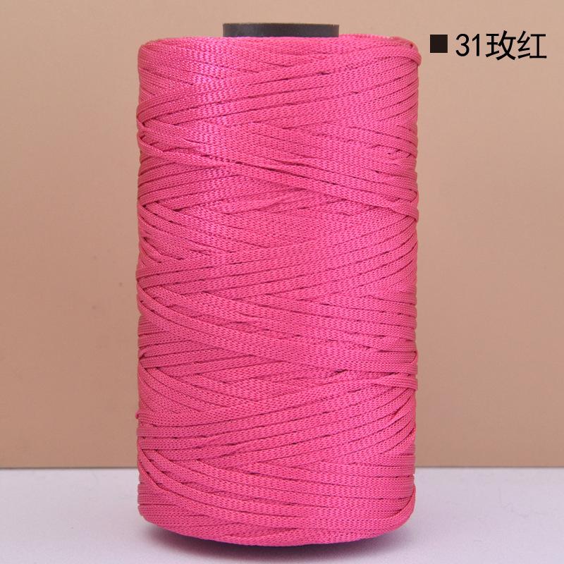 Mercerized Cotton Linen Light Body Ice Silk Flat Belt Wool Hand-Woven Crocheted Diy Hook Bag Hat Seat Cushion Hollow Thread