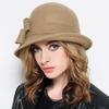 French Style Wool Bucket Hat Felt Mourning Cap Vintage Panama Hat  Party
