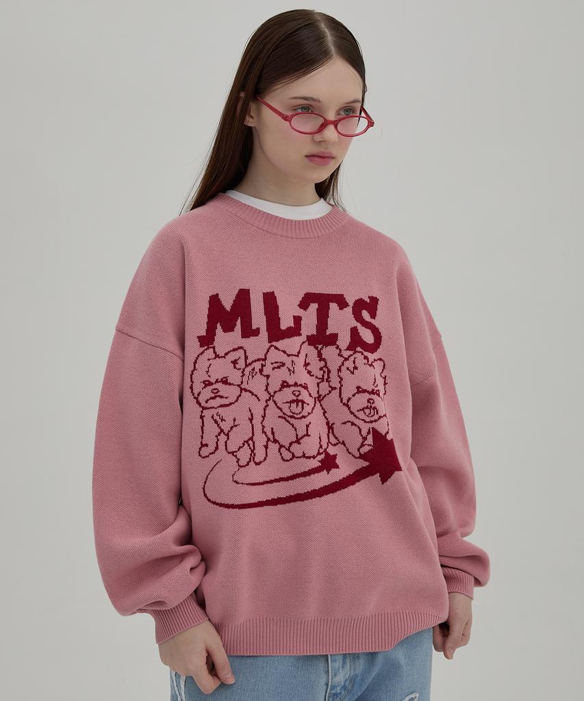 WAIKEI Mlts Line Graphic Knit Pink