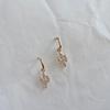 Super Gentle Dripping Four-diamond Diamond Ear Hook Retro Japanese Small Exquisite Earrings Ear Studs