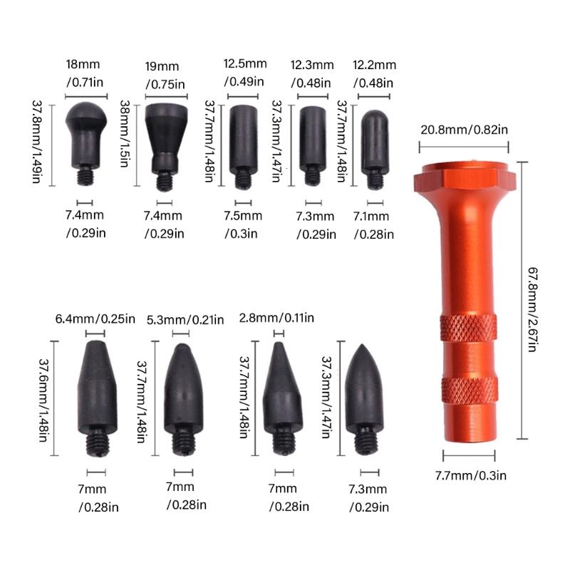 Automotive Dents Repair Leveling Kit Ergonomic Handle None Scratch Metal Tip Easy Operation For Vehicle Smooth Finishing