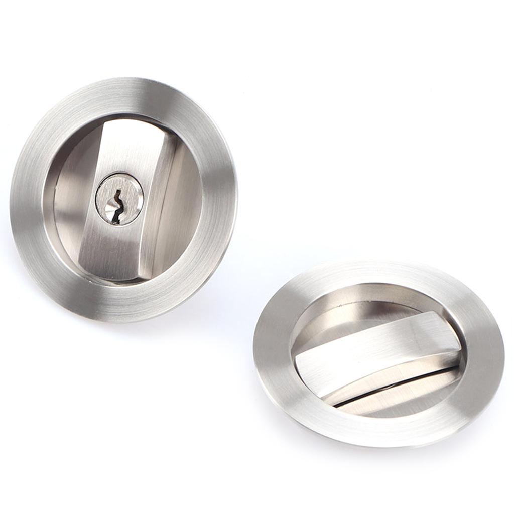 Zámek kapesních dveří s klíčem Současný vstup Kulatý posuvný zámek západka kování pro dveře o tloušťce 35-55 mm