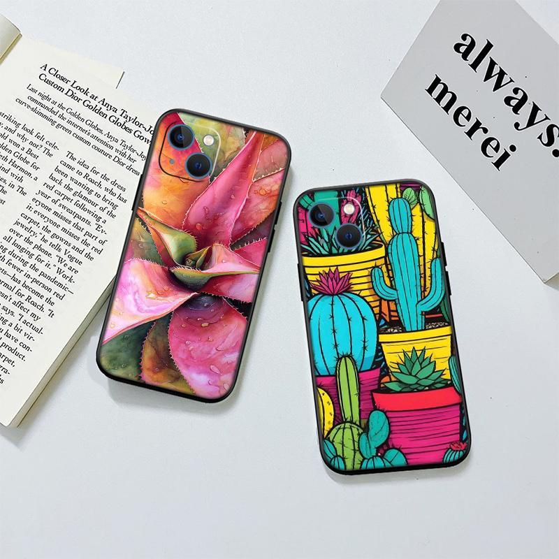 BH48 Watercolour Cacti Succulent Shell Case for Samsung Note 10 20 S23 S24 S25 Ultra FE Plus Edge Lite A02S A35 A07 A17