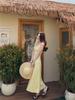 Petite Women's French Floral Lace-up A-line Maxi Dress: Spring 2026 Collection