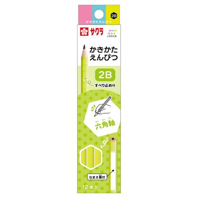 Sakura Craypas Elementary School Writing Hexagonal 1 G6 Pencil 2B Pencils, Stationery, Pencils, 2B, Barrel, Green, Dozen, #29
