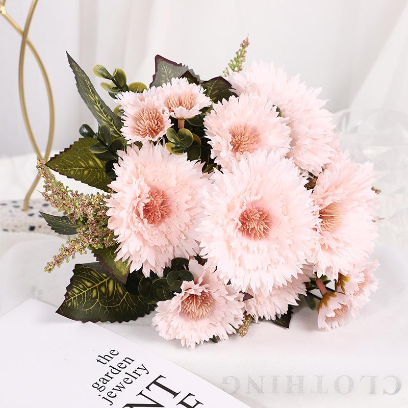 Einzelne Sonnenblume, Simulationsblume, Kunstblume, Ornament, künstliche Blumendekoration, Sonnenblume, Gänseblümchen, Bündel, Seide, Plastikblume