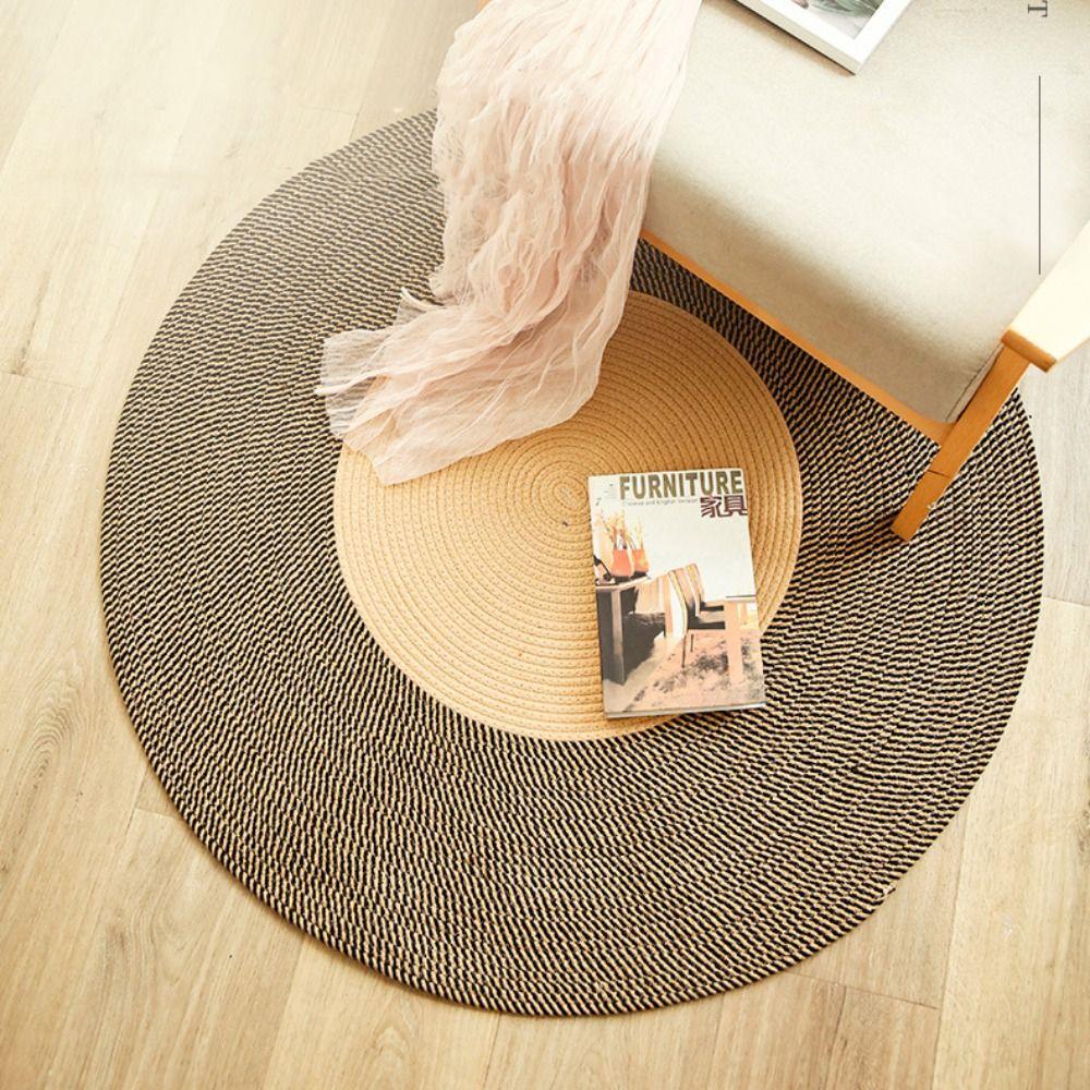 Hand-Woven Cotton Rope Woven Carpet Natural Style Floor Rug Soft Round Floor Mat  home decoration