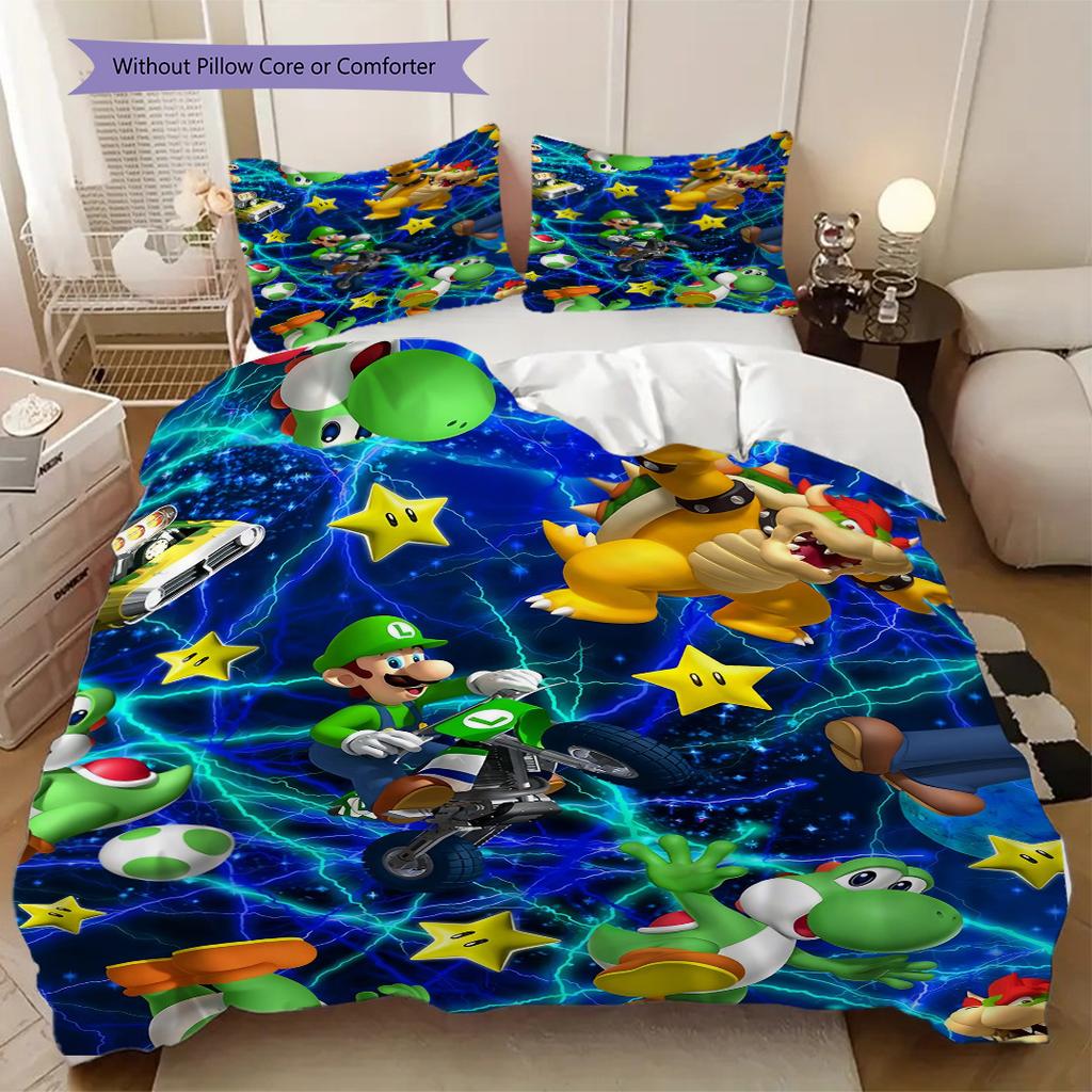Mario Bros Print Soft Comfortable Duvet Cover, Children's Bedding Set Gift, Extra Large Size, Various Sizes Available LXR99