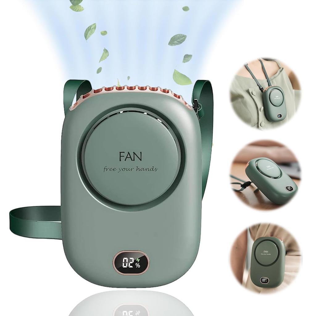 Latest Neck USB Waist Large 8 Hours of 3 Speed LED Handy Neck Heatstroke Fireworks and More [2025 Model] Fan, Portable, Rechargeable, Desktop, Neck,