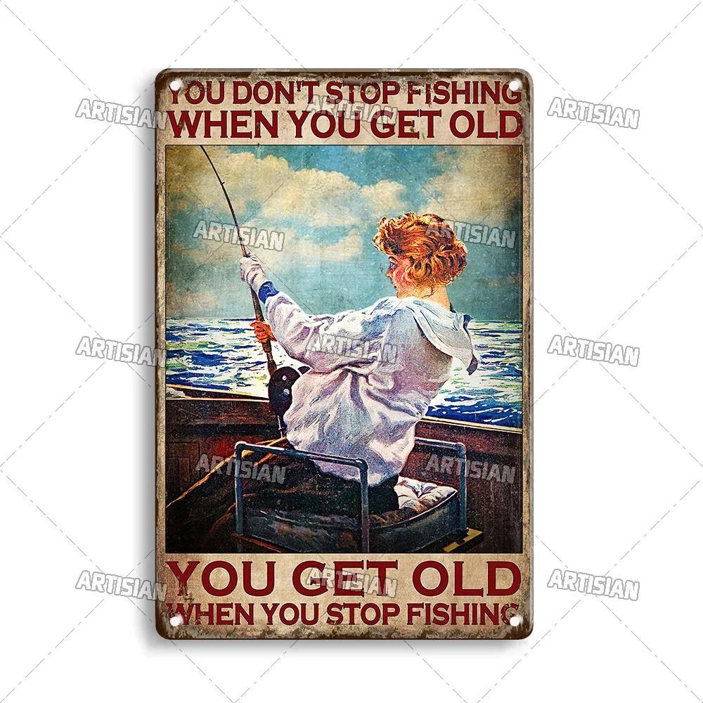 Boy Who Loved Fishing Metal Sign, Gift for Fisherman 20x30cm