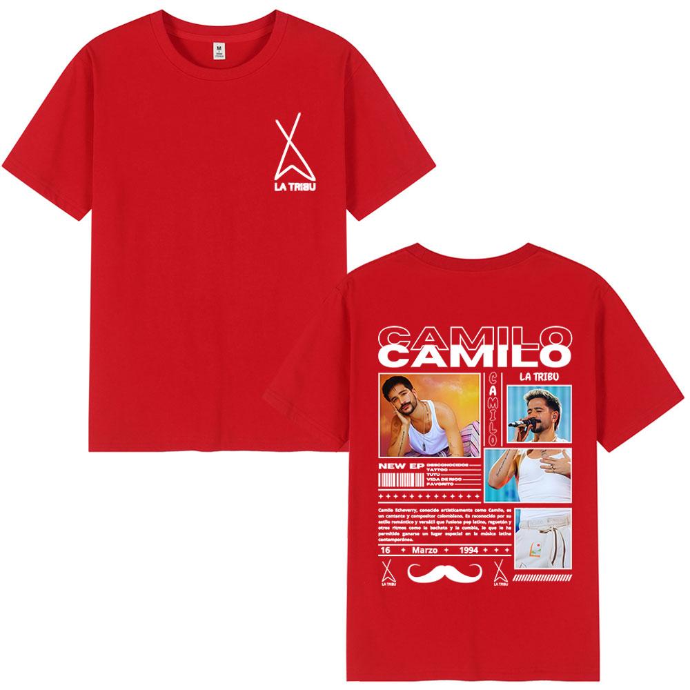 Singer Camilo La Tribu Album Tshirts Unisexs Women Clothing Fashion Hip Hop Oversized T Shirts Cotton Casual T Shirt Streetwear