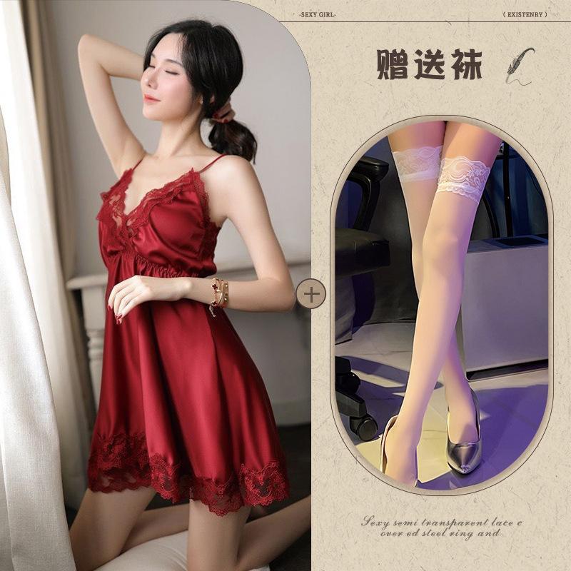 New erotic underwear, women's lace sexy underwear embroidery, breast-exposed temptation set