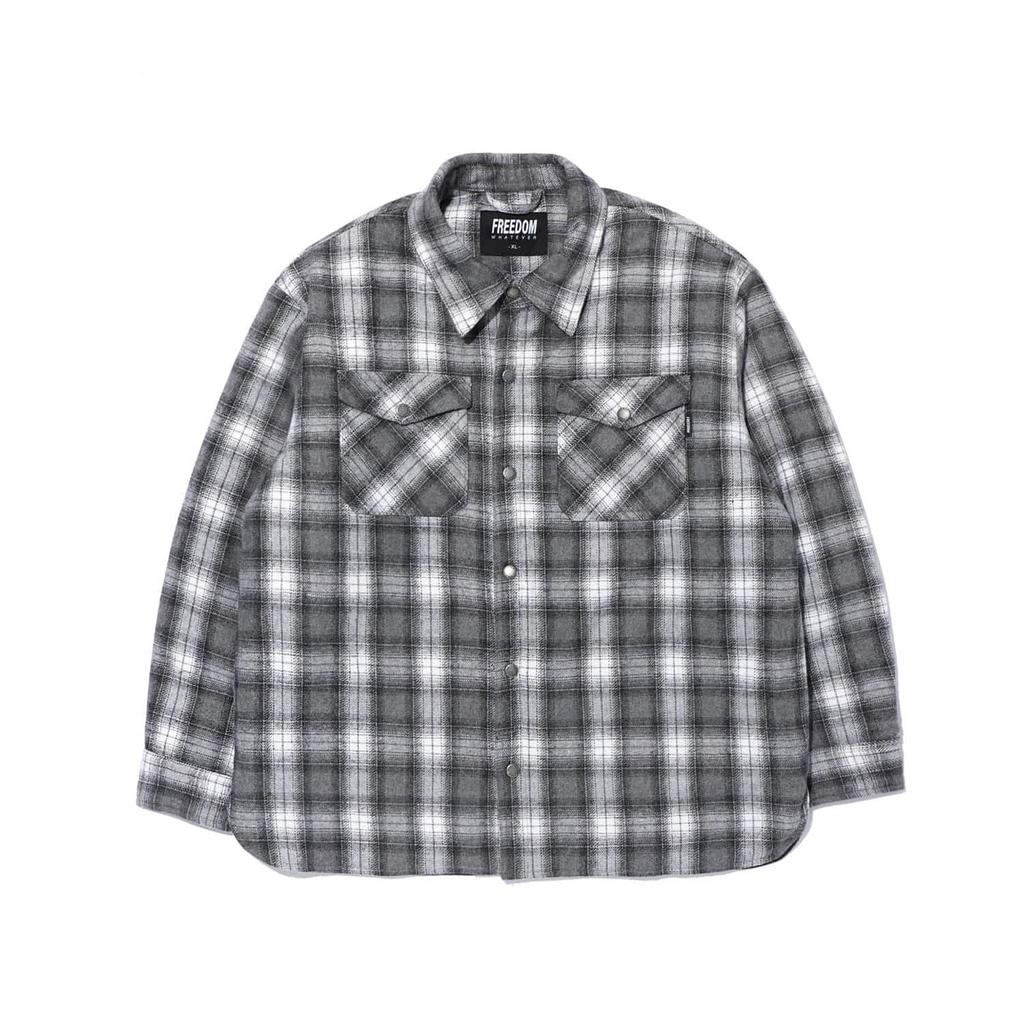 Freedom Back Logo Check Shirt Jacket (Black)