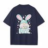Boys And Girls Casual Loose Easter Print T-Shirt Round Neck Pullover Short Sleeve Top