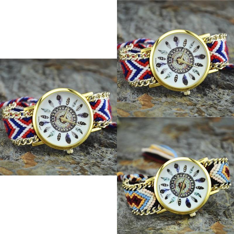 Orologio Intrecciato da Donna Dreamcatcher con Quadrante in Vetro per Regalo e Uso Casual
