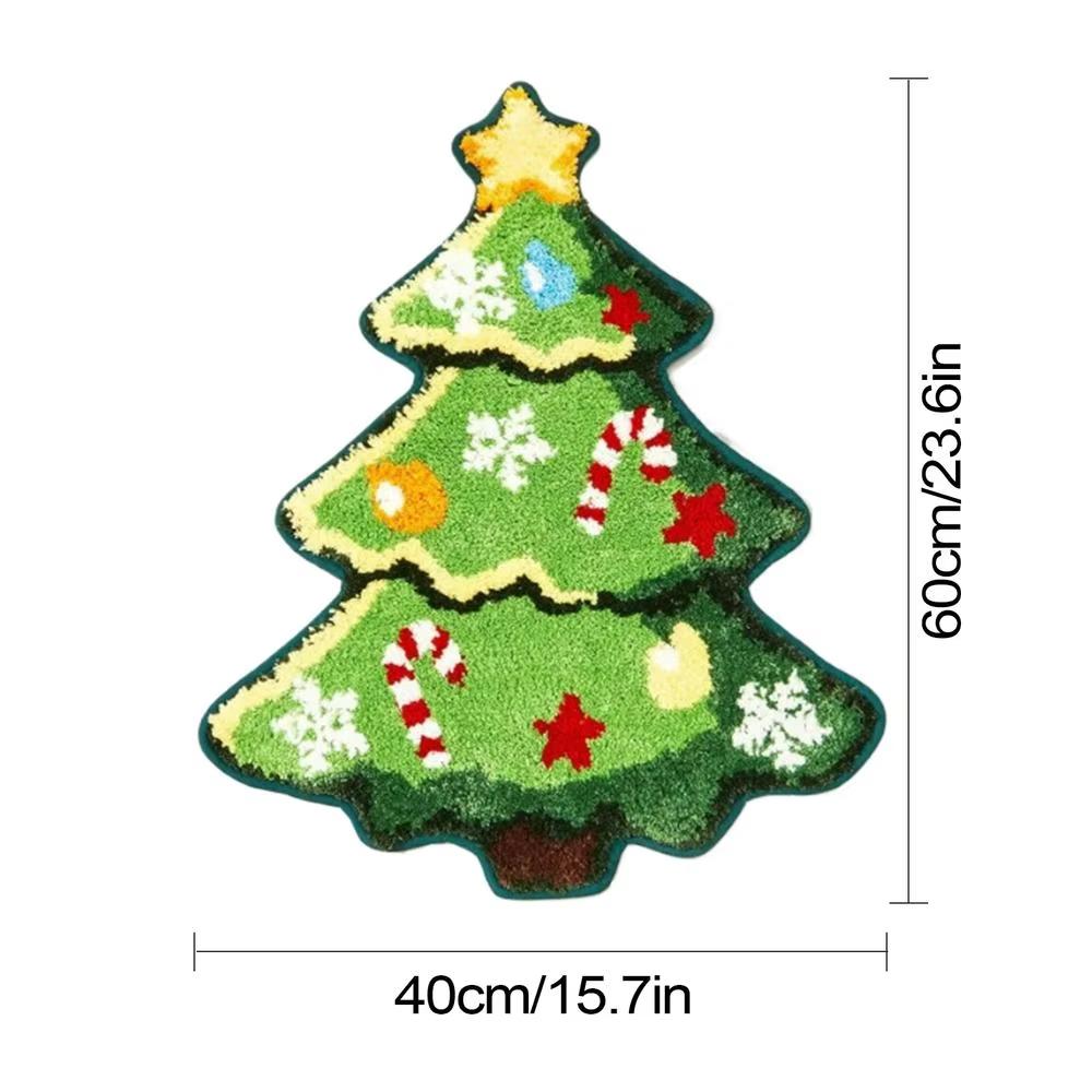 Christmas Gingerbread House Floor Mat Entrance Non Slip Water Absorbent Easy To Clean Festive Atmosphere Decorat Carpet