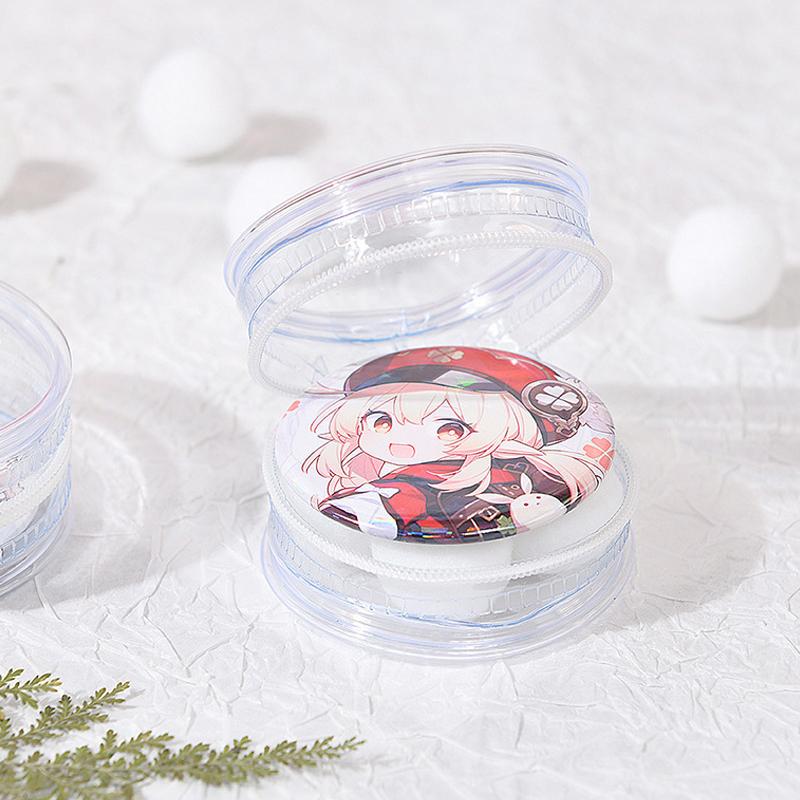 Yuvarlak Şeffaf Rozet Sergileme Çantası Çift Taraflı Rozet Saklama Çantası Ponponlu Rozet Su Geçirmez Sergileme Kılıfı Asılabilir Çanta