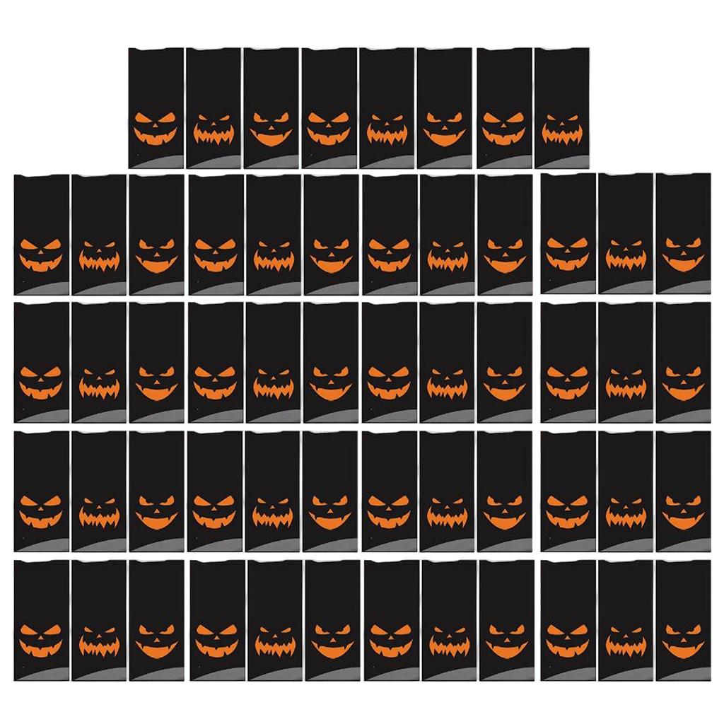 50pcs Halloween Candy Bags Reusable Gift Treat Bags with Pumpkin Print for Party Favor Trick or Treat Supplies Packaging