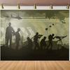 Happy Birthday Camo Party Backdrop Army Green Banner For Military Theme Celebrations, Portrait Photography