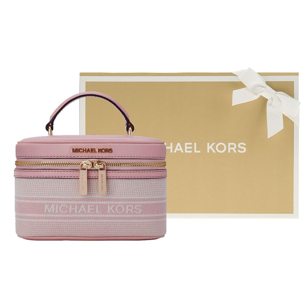 Michael Kors Jet Set Metallic Hardware Faux Leather Shoulder Crossbody Handbag Medium Women Handbags Beige Pink 35T2GTTC6I-688