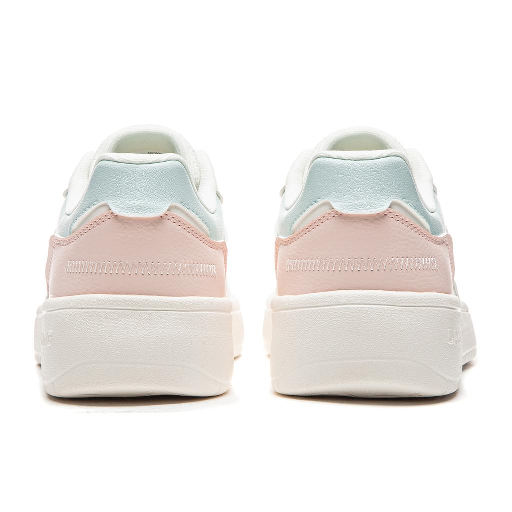 Li Ning Floating Boat Height Increasing Low Top Skateboard Shoes Women's White Pink Blue AGCW210-5