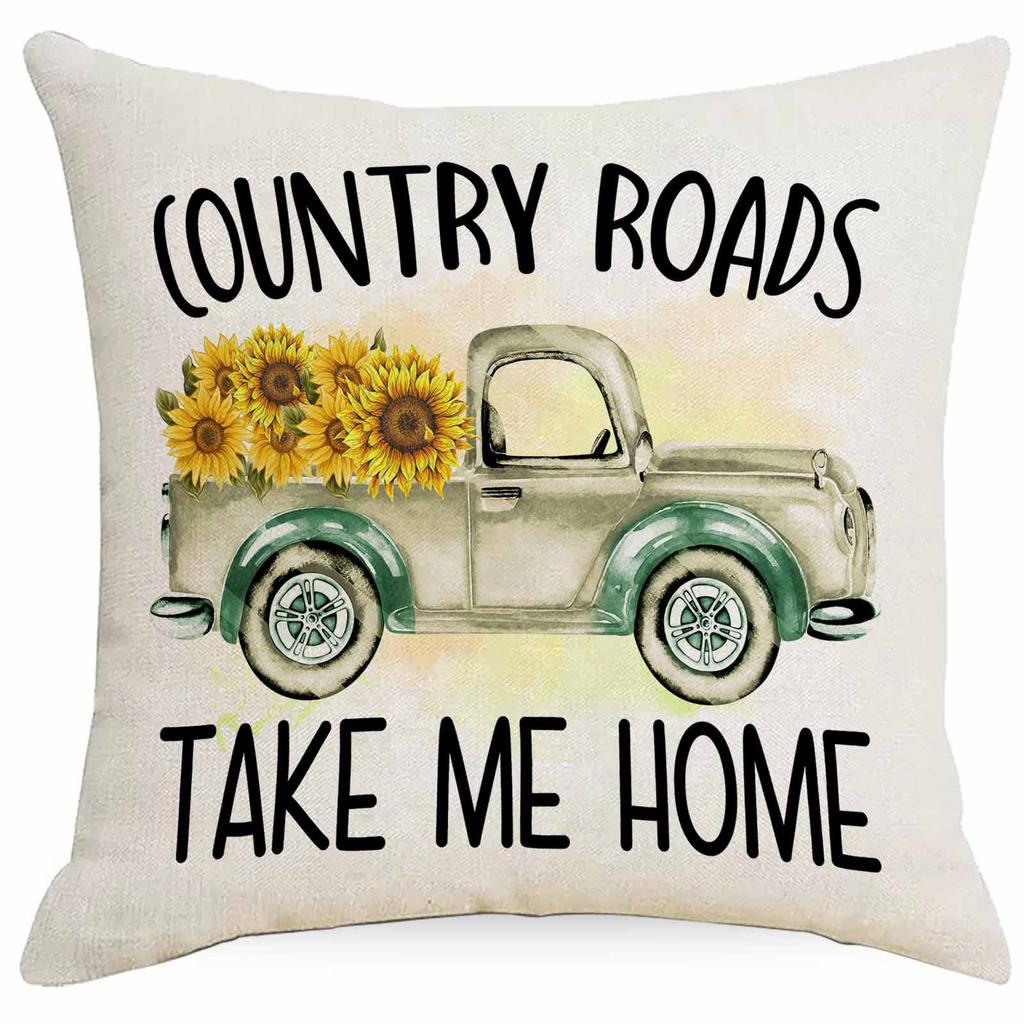 New Retro Summer Sunflower Pillowcase Home Sofa Cushion Pillowcase