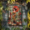 Arte da Parete in Metallo Geisha Giapponese Stile Orientale Vintage Scultura a Rilievo con Ombrello Design Floreale Targhetta Decorativa per