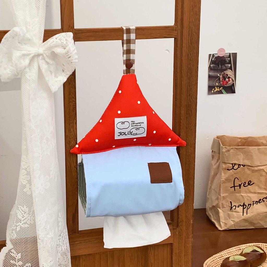 Wall Mounted Tissue Box Polka Dot Small House Bedroom Living Room Tissue Box